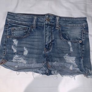 Ripped jean shorts